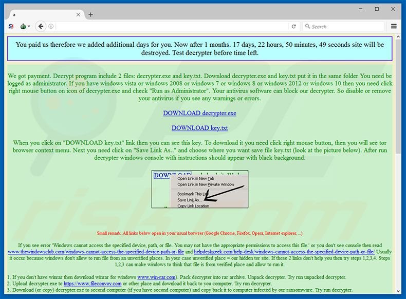 n1n1n1 ransomware website