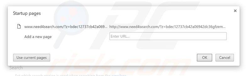 Removing need4search.com from Google Chrome homepage