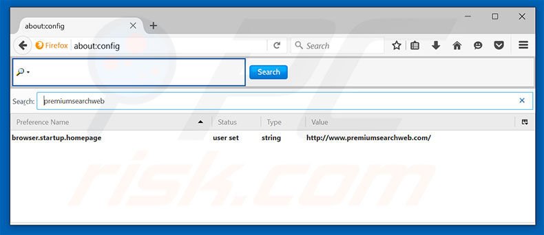 Removing premiumsearchweb.com from Mozilla Firefox default search engine