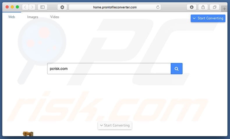 home.prontofileconverter.com browser hijacker on a Mac computer