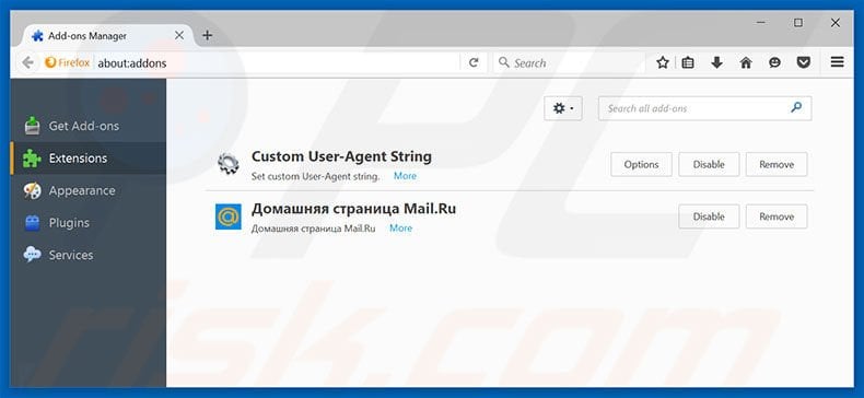 Removing searchiksa.com related Mozilla Firefox extensions
