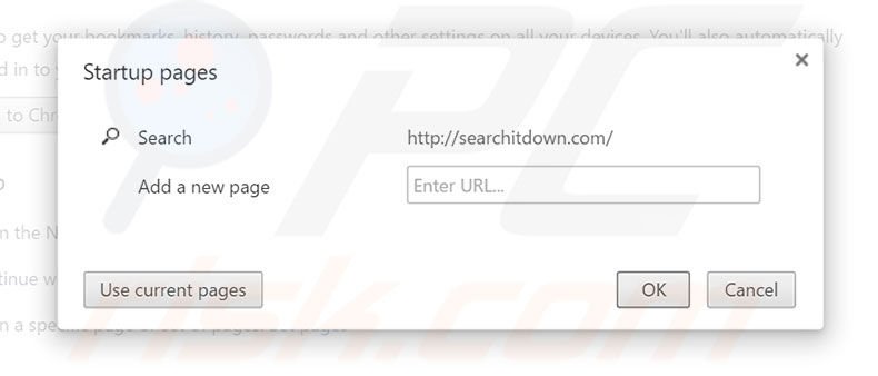 Removing searchitdown.com from Google Chrome homepage