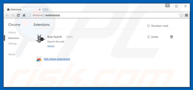 Removing searchz.online related Google Chrome extensions