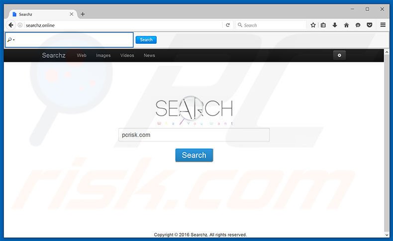 searchz.online browser hijacker