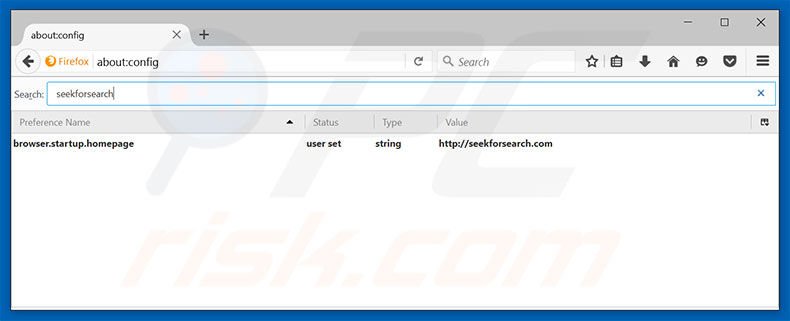 Removing seekforsearch.com from Mozilla Firefox default search engine