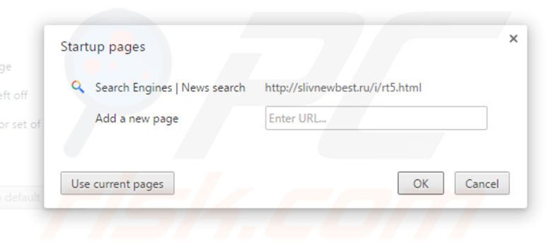 Removing slivnewbest.ru from Google Chrome homepage