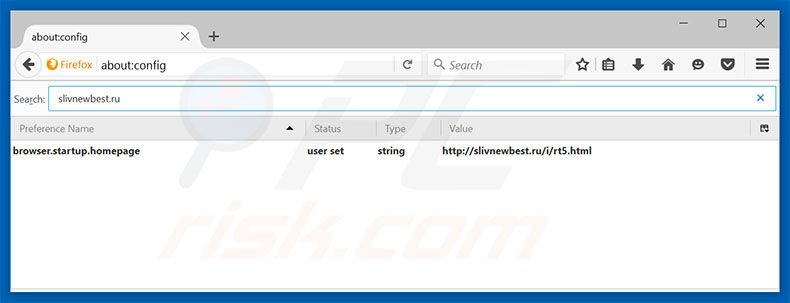 Removing slivnewbest.ru from Mozilla Firefox default search engine