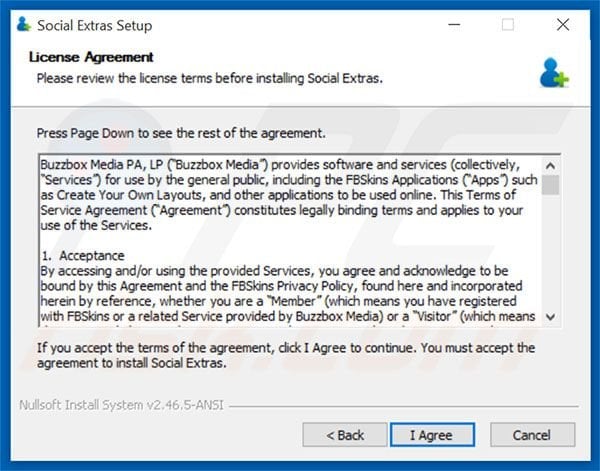 Deceptive installer used to distribute Social Extras adware