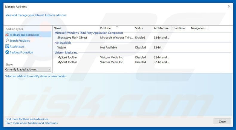 Removing switch2search.com related Internet Explorer extensions