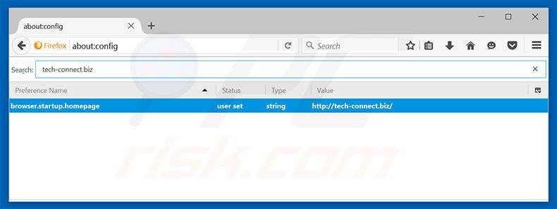 Removing tech-connect.biz from Mozilla Firefox default search engine