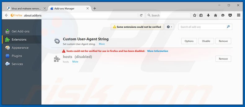 Removing Ads by undefined ads from Mozilla Firefox step 2