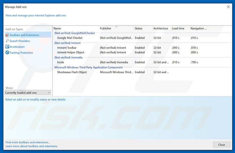 Removing Ads by undefined ads from Internet Explorer step 2