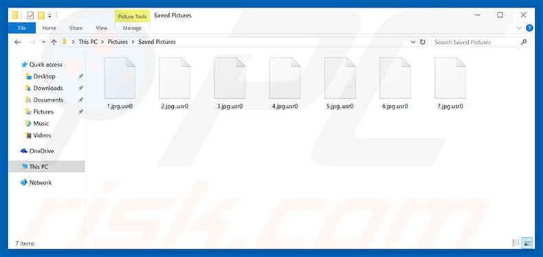 Usr0 ransomware encrypting victim's files