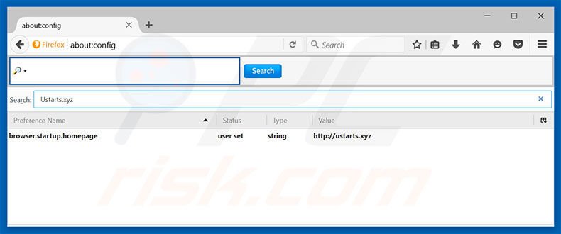 Removing ustarts.xyz from Mozilla Firefox default search engine