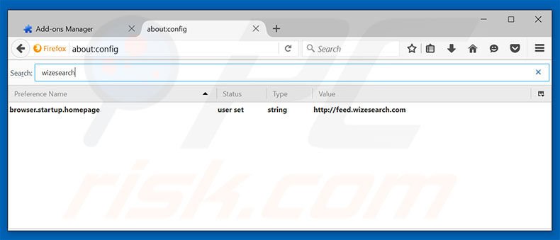 Removing wizesearch.com from Mozilla Firefox default search engine