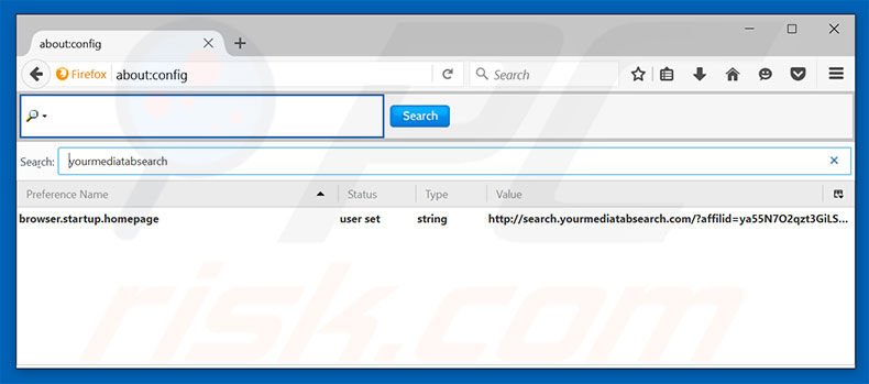 Removing search.yourmediatabsearch.com from Mozilla Firefox default search engine