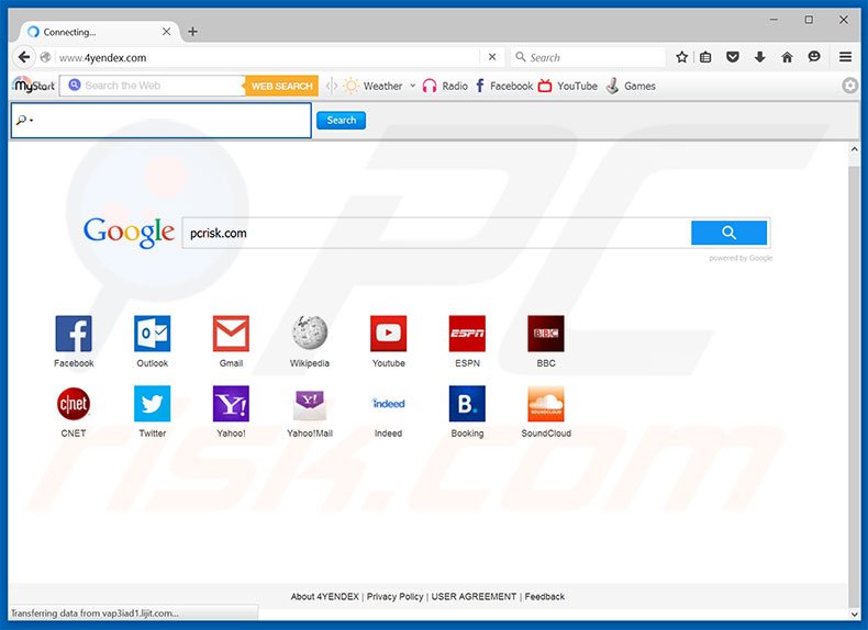 4yendex.com browser hijacker