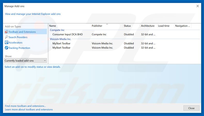Removing 4yendex.com related Internet Explorer extensions