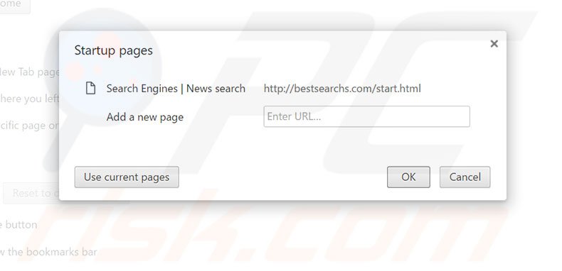 Removing bestsearchs.com from Google Chrome homepage