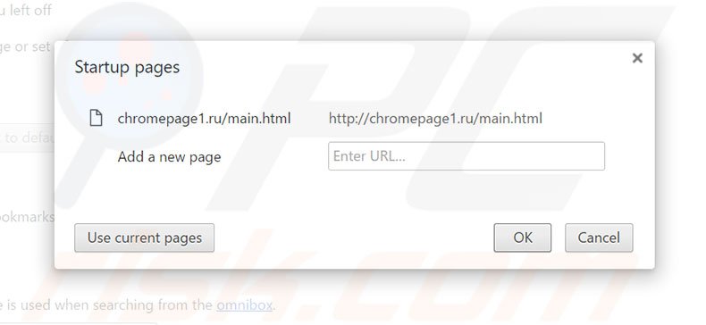 Removing chromepage1.ru from Google Chrome homepage