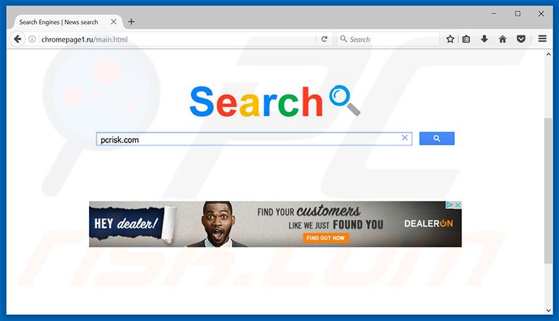 chromepage1.ru browser hijacker