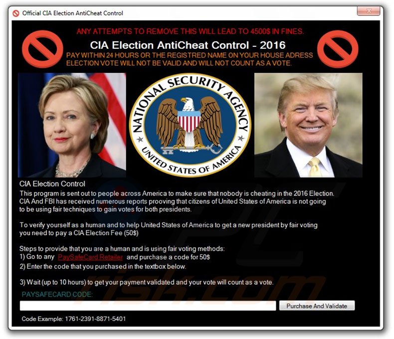 CIA Election AntiCheat Control - 2016 ransomware