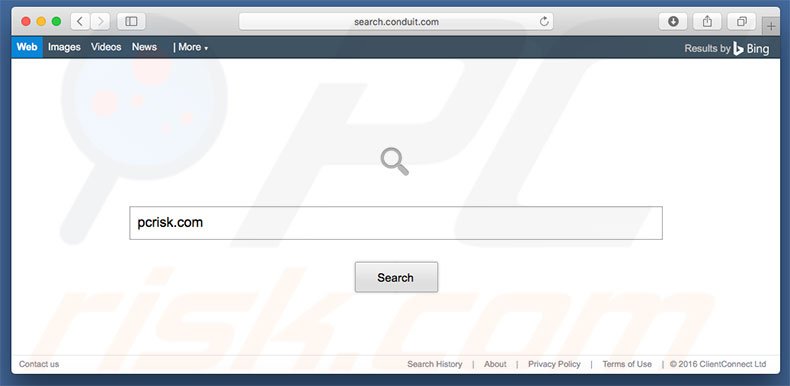 search.conduit.com browser hijacker on a Mac computer