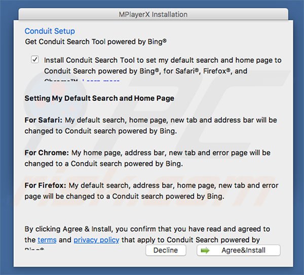 Delusive installer used to promote search.conduit.com