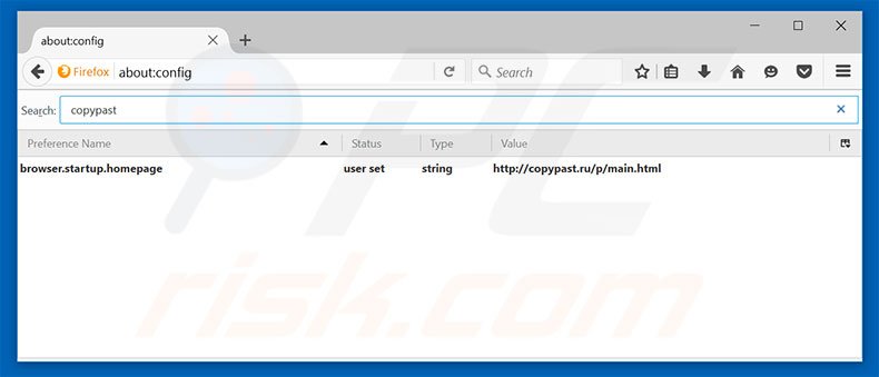 Removing copypast.ru from Mozilla Firefox default search engine