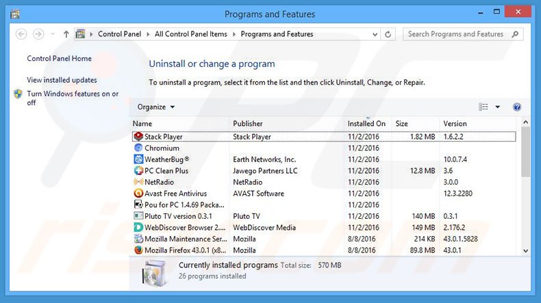 copypast.ru browser hijacker uninstall via Control Panel