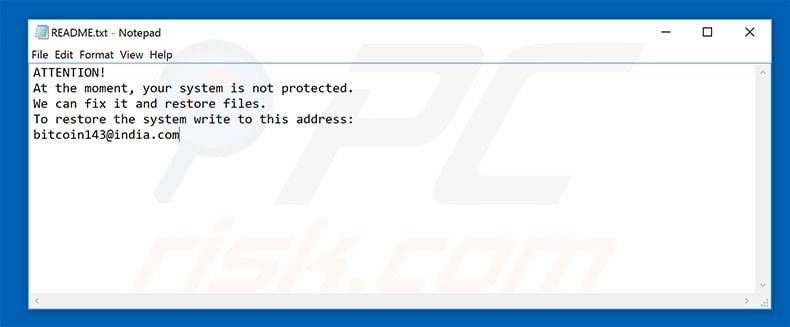 Dharma ransomware text file (README.TXT)