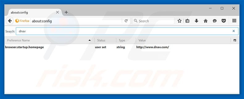 Removing dnav.com from Mozilla Firefox default search engine