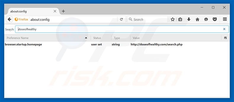Removing doseofhealthy.com from Mozilla Firefox default search engine