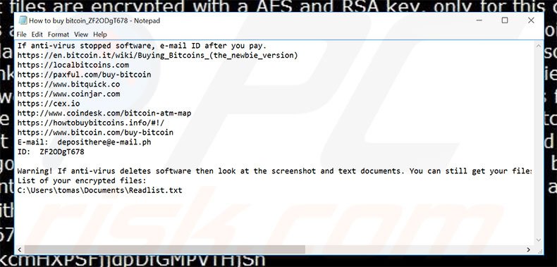 EncrypTile ransomware text file