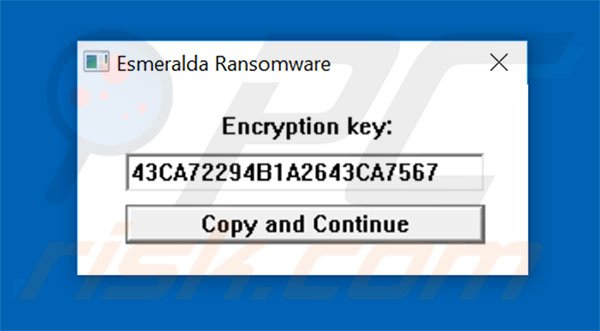 Esmeralda ransomware encryption password
