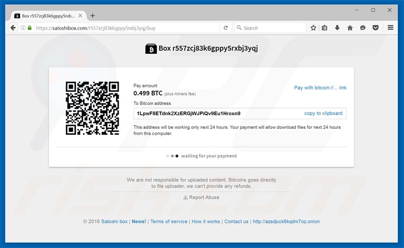 fsociety ransomware payments satoshibox website
