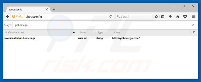 Removing gohomego.com from Mozilla Firefox default search engine