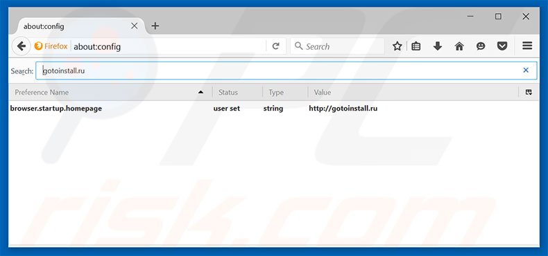 Removing gotoinstall.ru from Mozilla Firefox default search engine