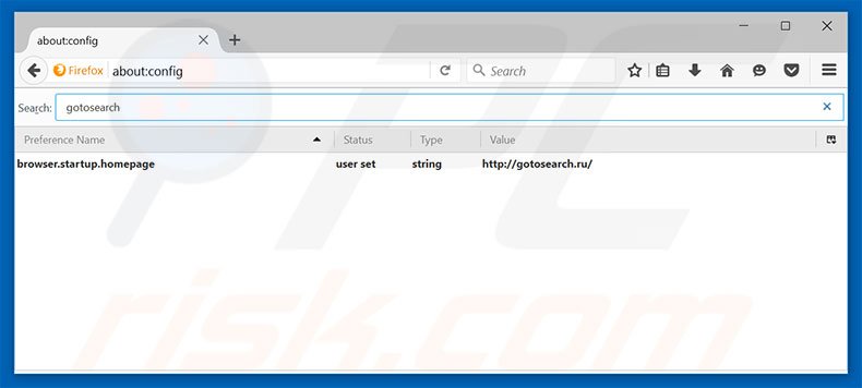 Removing gotosearch.ru from Mozilla Firefox default search engine