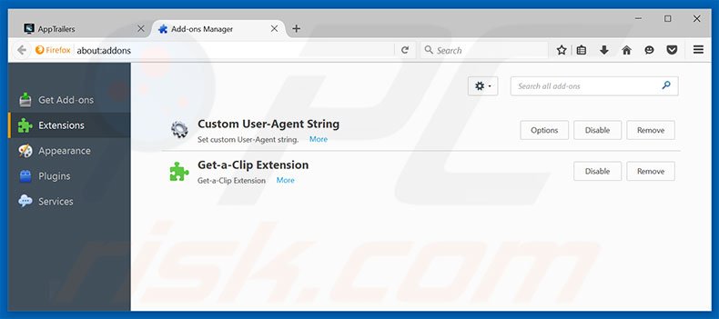 Removing gotowebs.com related Mozilla Firefox extensions