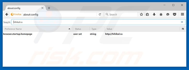 Removing hihikal.ru from Mozilla Firefox default search engine