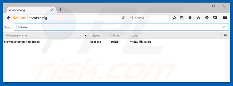 Removing hihikal.ru from Mozilla Firefox default search engine