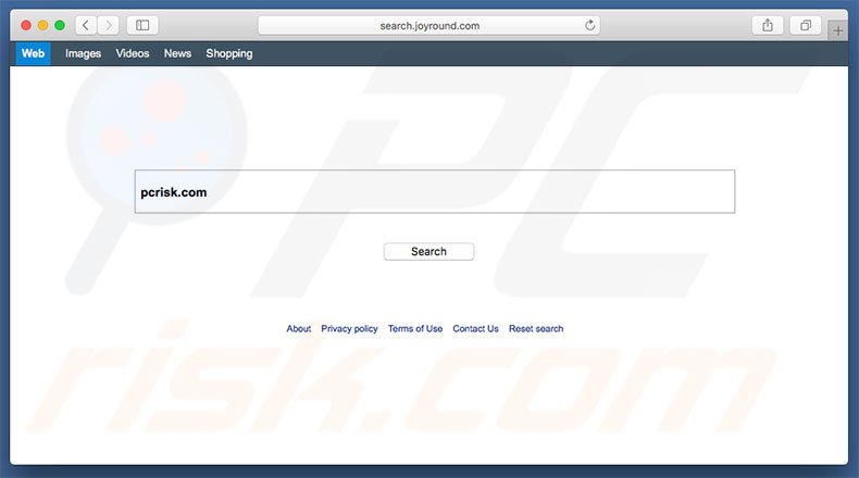 search.joyround.com browser hijacker on a Mac computer