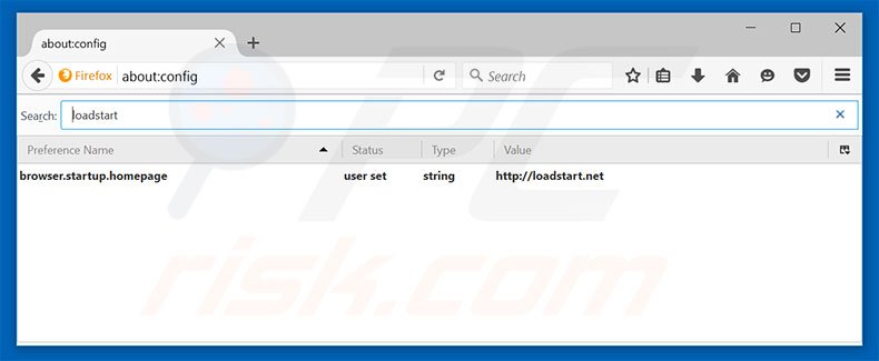 Removing loadstart.net from Mozilla Firefox default search engine