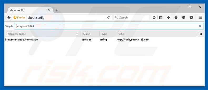 Removing luckysearch123.com from Mozilla Firefox default search engine