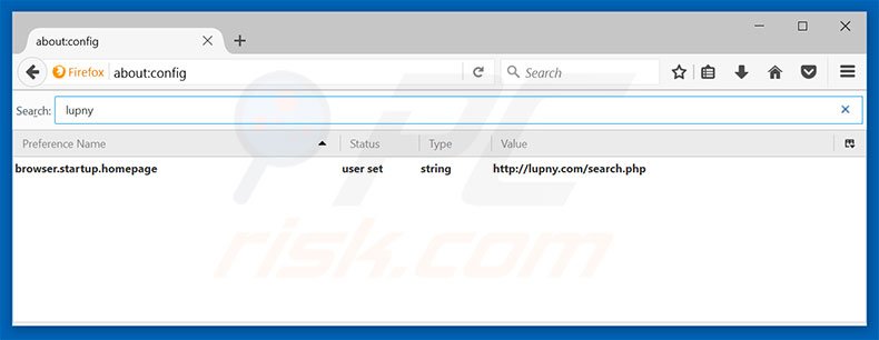 Removing lupny.com from Mozilla Firefox default search engine