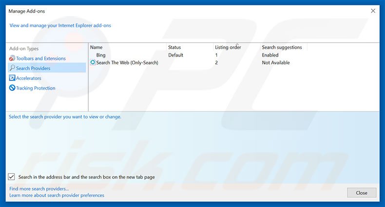 Removing miyake-inc.com from Internet Explorer default search engine