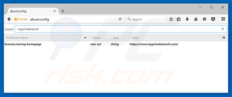 Removing myprivatesearch.com from Mozilla Firefox default search engine