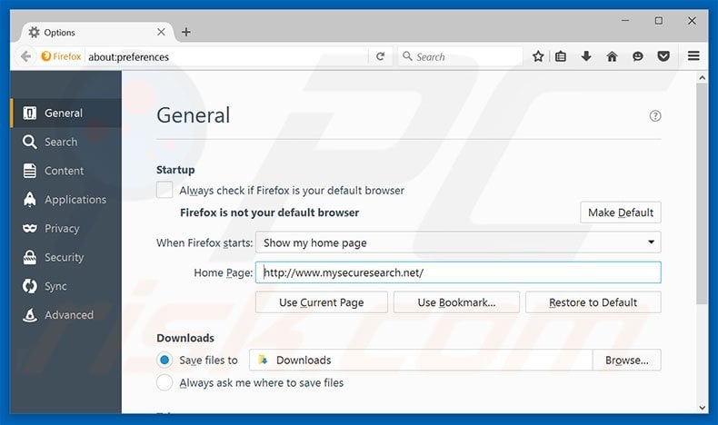 Removing mysecuresearch.net from Mozilla Firefox homepage