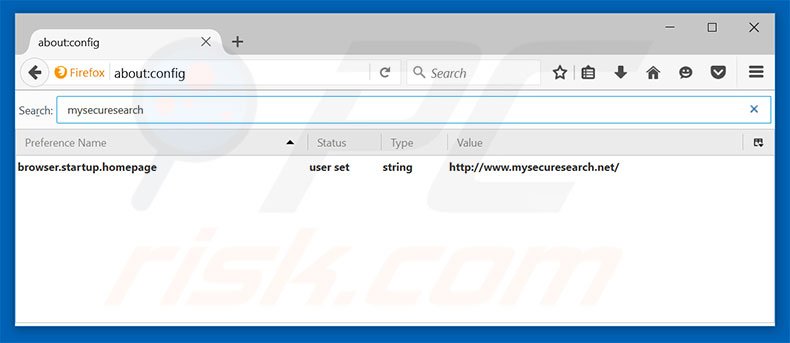 Removing mysecuresearch.net from Mozilla Firefox default search engine